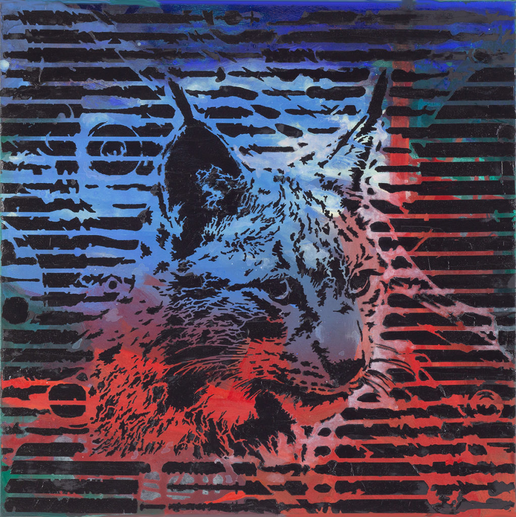 Luchs – 70 x 70 cm – Oil, acrylic on canvas – 2020