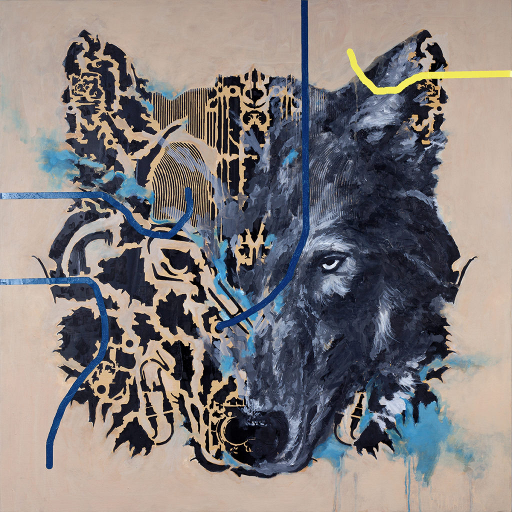 Wolf – 100 x 100 cm – Oil on canvas – 2020