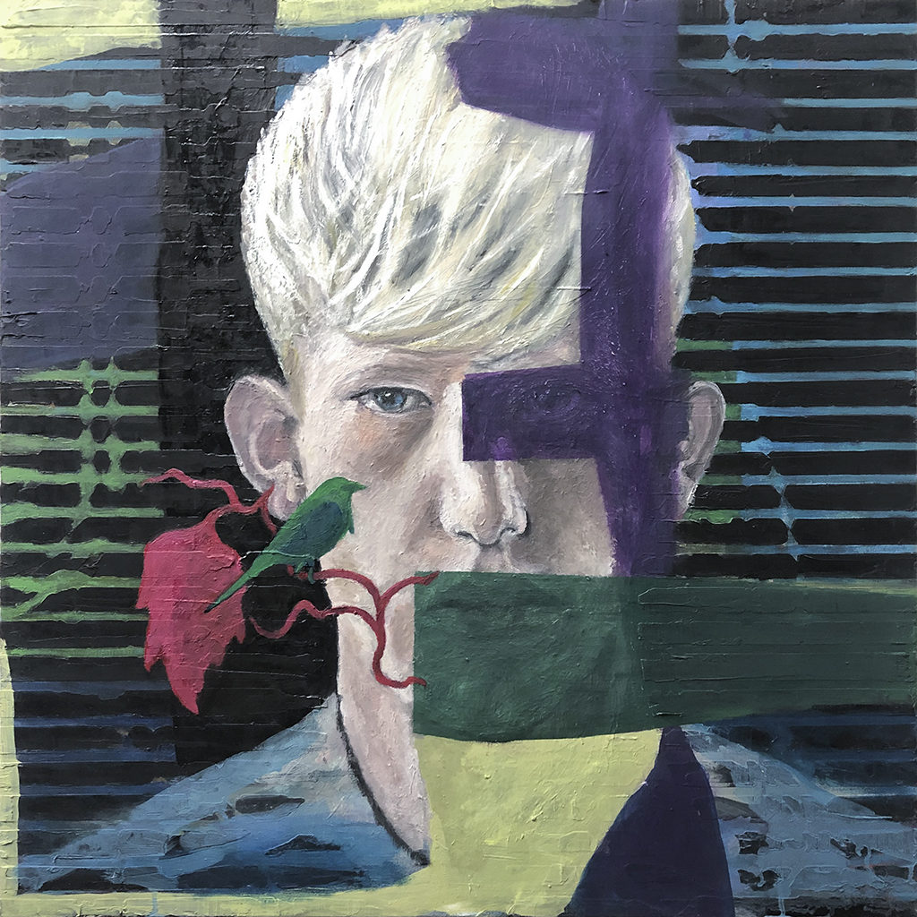 Boy with Bird – 70 x 70 cm – oil on canvas – 2020